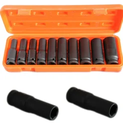 KIT SET 10 BUSSOLE 1/2" ESAGONALI PER AVVITATORE PISTOLA PNEUMATICA DA 10 A 24MM