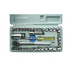 KIT SET CHIAVI A BUSSOLA CON CRICCHETTO 40 PEZZI GIRAVITE VALIGETTA IN PLASTICA