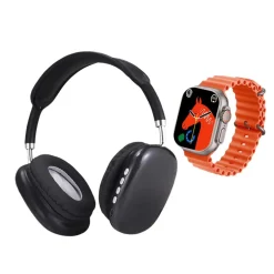 KIT SMARTWATCH CON CUFFIE GRANDI PER ESPERIENZA COMPLETA IMPERMEABILE IP67 BT5.3