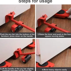 KIT SOLLEVATORE SOLLEVA MOBILI CON RUOTE PIASTRA 200KG SPOSTARE SOLLEVARE MOBILE