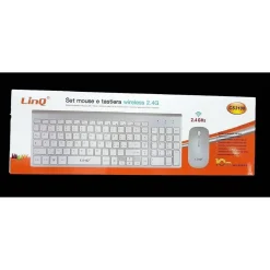 KIT TASTIERA + MOUSE SLIM SOTTILE WIRELESS 2.4GHZ FINO A 10 MT CS3100 102 TASTI