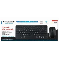 KIT TASTIERA + MOUSE WIRELESS 2.4GHZ LAYOUT ITA PC WINDOWS SMART TV MAC EK-965M
