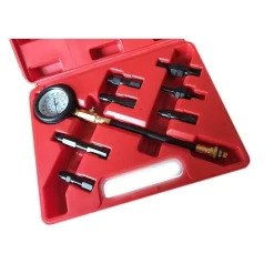 KIT TESTER PRESSIONE COMPRESSIONE PER MOTORE BENZINA AUTO MOTO MANOMETRO 300PSI