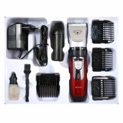 KIT TOSATRICE PER CANI TOSATORE DOPPIA BATTERIA RICARICABILE 4 PETTINI RFCD-D11