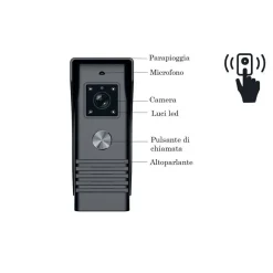 KIT VIDEOCITOFONO MONOFAMILIARE MONITOR 7'' TELECAMERA APRIPORTA RLC07