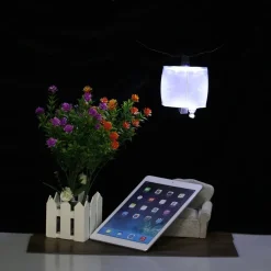 LAMPADA 10 LED SOLARE GONFIABILE DA GIARDINO IMPERMEABILE PISCINA GALLEGGIANTE