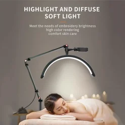 LAMPADA A LED PER EXTENSION CIGLIA DA 16" CON SUPPORTO TELEFONO UNGHIE TATUAGGI