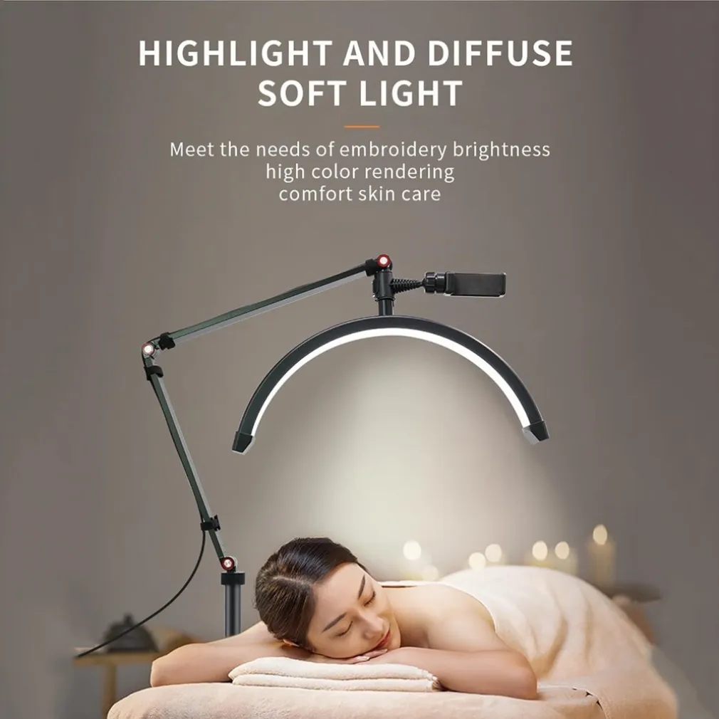 LAMPADA A LED PER EXTENSION CIGLIA DA 16" CON SUPPORTO TELEFONO UNGHIE TATUAGGI