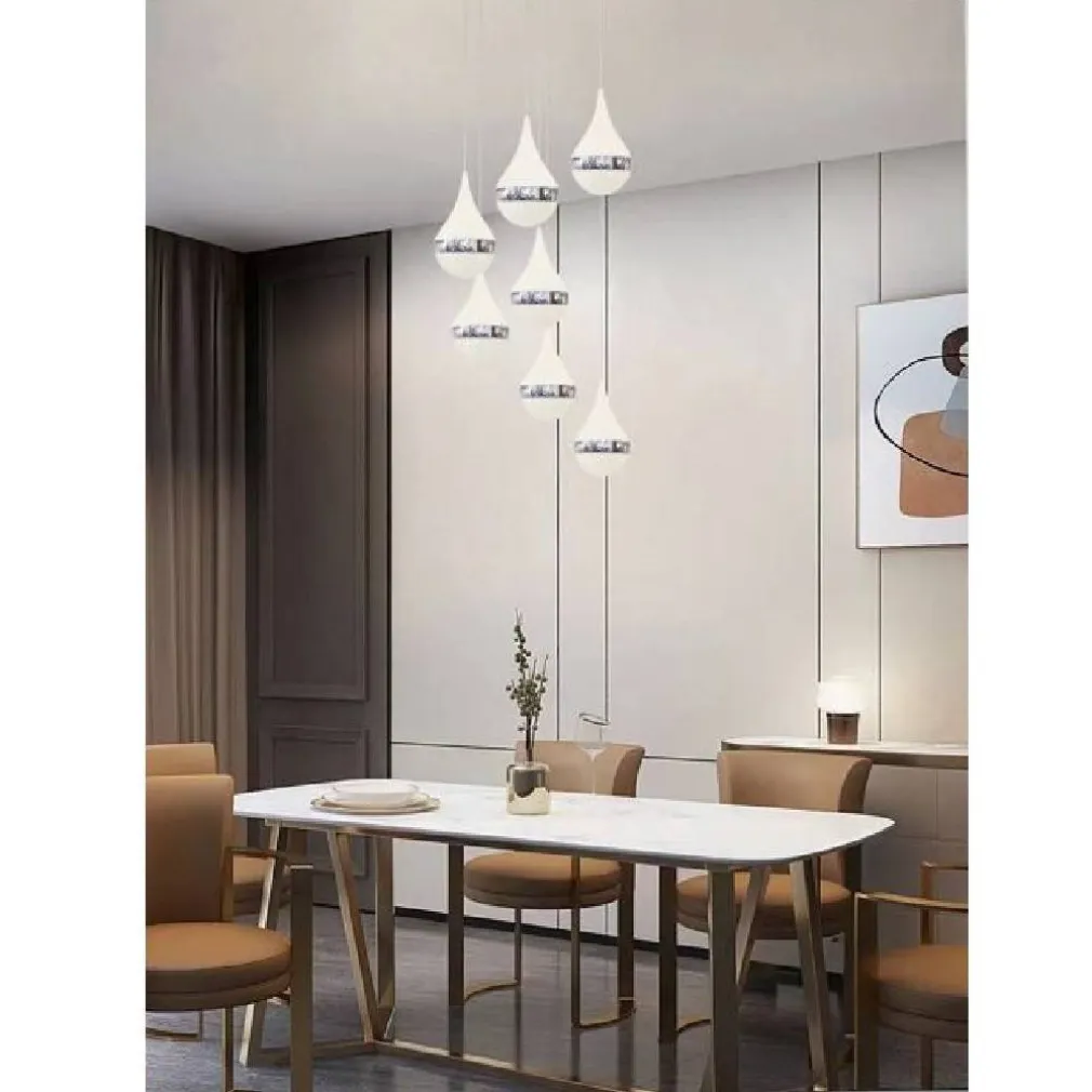 LAMPADA A SOSPENSIONE LED 80WATT DESIGN GOCCIA A CASCATA LUCE 6500K 4000K LP-18A