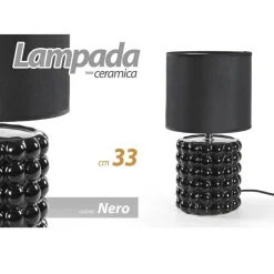 LAMPADA ABAT JOUR DA TAVOLO SCRIVANIA COMODINO CERAMICA MODERNA 33X18 CM 837388