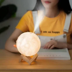 LAMPADA AD ULTRASUONI LUNA UMIDIFICATORE AROMATERAPIA DIFFUSORE LUCE NOTTURNA CASA