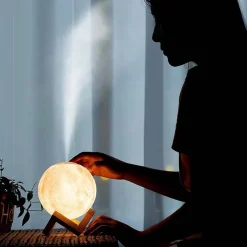 LAMPADA AD ULTRASUONI LUNA UMIDIFICATORE AROMATERAPIA DIFFUSORE LUCE NOTTURNA CASA