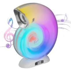 LAMPADA CARICABATTERIE WIRELESS ALTOPARLANTE PORTATILE LUCE NOTTURNA CONCHIGLIA