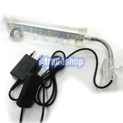 LAMPADA CLIP 16 LED BORDO ILLUMINAZIONE PER ACQUARIO ESTERNA LUCE BIANCA BLU 8W