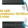 LAMPADA D113 LUCE PLAFONIERA ALLUNGABILE LED PER ACQUARIO BORDO VASCA 8W