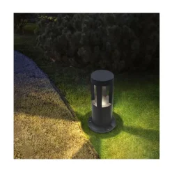 LAMPADA DA TERRA SEGNAPASSO DA GIARDINO IP65 IN ALLUMINIO VETRO 12WATT ES59 NERO