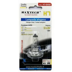 LAMPADA H7 PER MOTO AUTO LAMPADINA ALOGENA 55 WATT 12V LUCE BIANCO CALDO H7-GX02