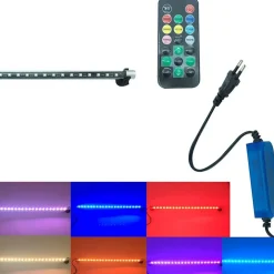 LAMPADA IMMERSIONE DECORATIVA T4 LED RGB TELECOMANDO ACQUARI 50 CM 3 W VENTOSE