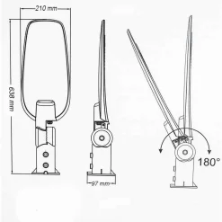 LAMPADA INCLINABILE LED LAMPIONE STRADALE FARO ESTERNO 150WATT LUCE 6500K LP-150