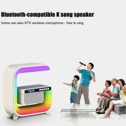 LAMPADA LED RGB CON RICARICA WIR INDUZIONE SPEACKER CASSA A FORMA DI G QUADRATA