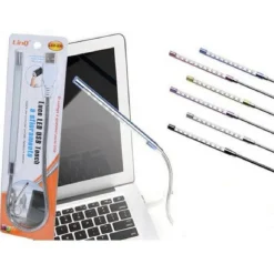 LAMPADA LUCE A 10 LED USB TOUCH A SFIORAMENTO PER NOTEBOOK PORTATILI PC LED-830