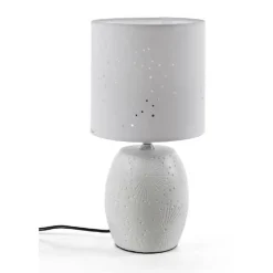 LAMPADA LUMETTO ABAT-JOUR 15X31CM DA TAVOLO E14 BASE IN CERAMICA 2 COLORI 806032