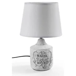 LAMPADA LUMETTO ABAT-JOUR 22X34CM DA TAVOLO BASE CERAMICA HOME SWEET 3COL 779138