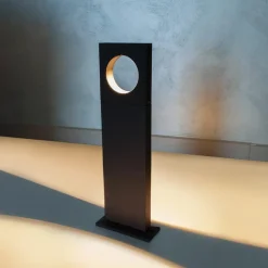 LAMPADA PALO DA GIARDINO A LED CERCHIO 50 CM 12 W NERO LUCE 6500K 4000K 3000K ES60