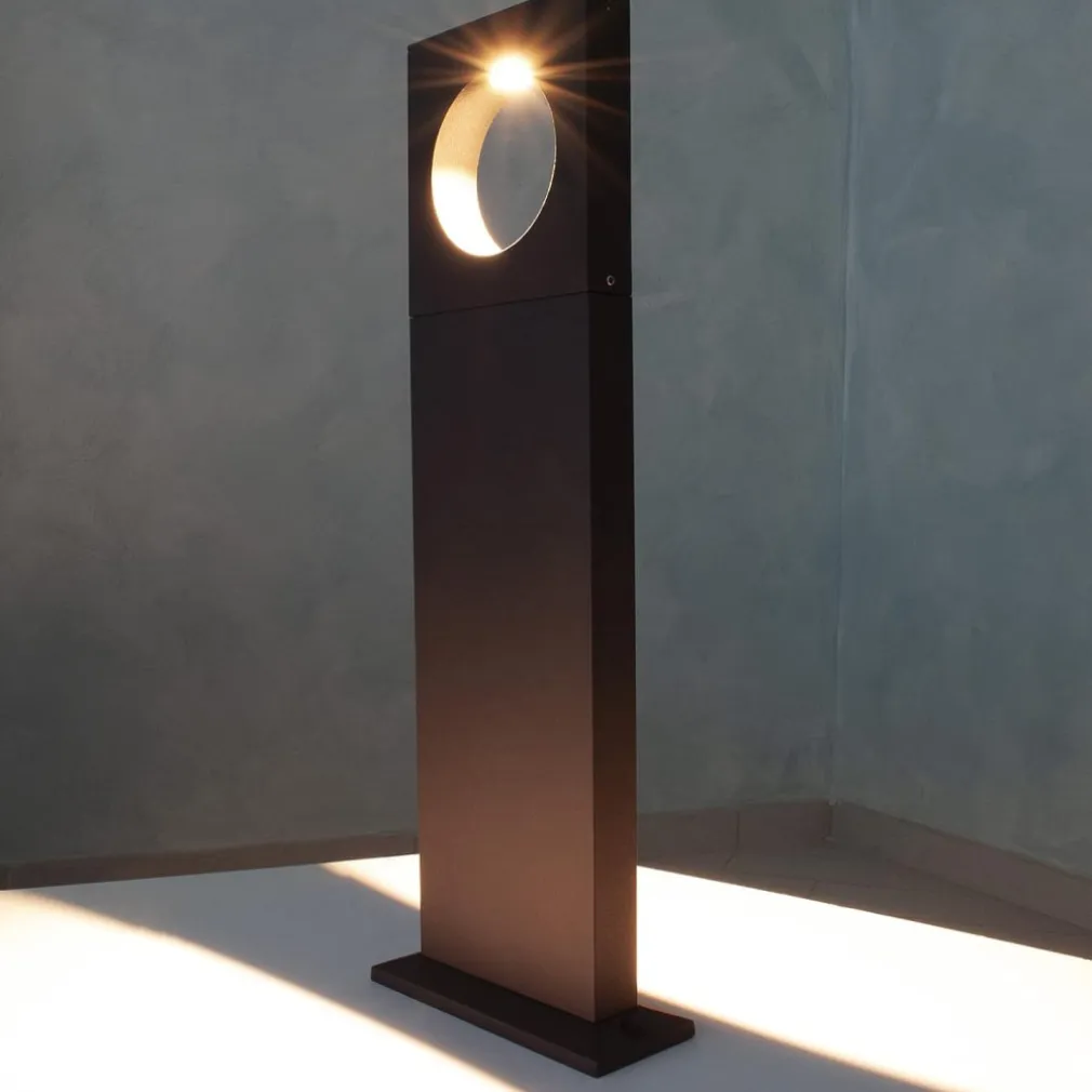 LAMPADA PALO DA GIARDINO A LED CERCHIO 50 CM 12 W NERO LUCE 6500K 4000K 3000K ES60