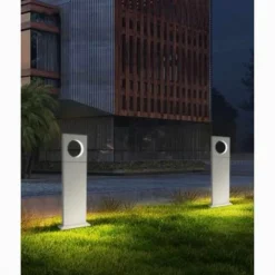 LAMPADA PALO DA GIARDINO LED CERCHIO 50CM 12W BIANCO LUCE 4000K 6500K 3000K ES60