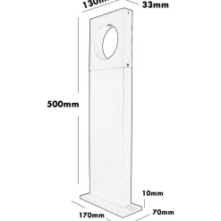 LAMPADA PALO DA GIARDINO LED CERCHIO 50CM 12 W GRIGIO LUCE 6500K 4000K 3000K ES60