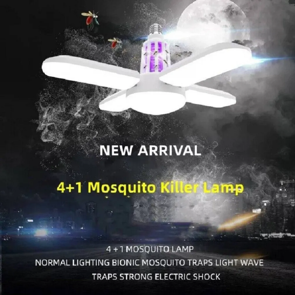 LAMPADA PLAFONIERA CON ATTACCO E27 LUCE LED ATTIRA ZANZARE KILLER ZANZARIERA