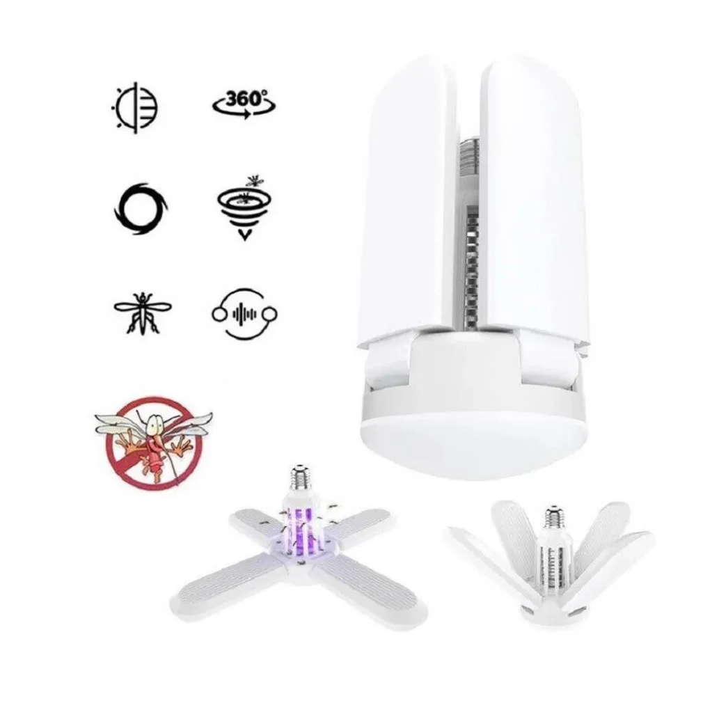 LAMPADA PLAFONIERA CON ATTACCO E27 LUCE LED ATTIRA ZANZARE KILLER ZANZARIERA