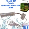 LAMPADA PLAFONIERA LED PER ACQUARIO LUCE 3W BORDO VASCA VETRO PIANTE PESCI