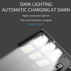 LAMPADA SOLARE LED IMPERMEABILE GIARDINO CORTILE SENSORE MOVIMENTO TELECOMANDO