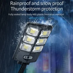 LAMPADA SOLARE LED IMPERMEABILE GIARDINO CORTILE SENSORE MOVIMENTO TELECOMANDO