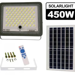 LAMPADA STRADALE 450W LED CON PANNELLO SOLARE PROIETTORE IP CAMERA WIFI Q-SX77