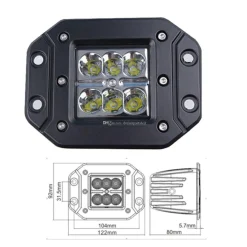 LAMPADA SUPPLEMENTARE FARO PROFONDITA STAFFA AUTO FUORISTRADA 12V 6 LED 18W IP68