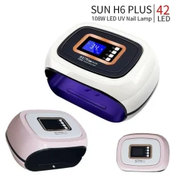 LAMPADA UNGHIE UV LED FORNETTO UNGHIE NAIL ART NAIL LAMP 108W 42 LED SUN H6 PLUS