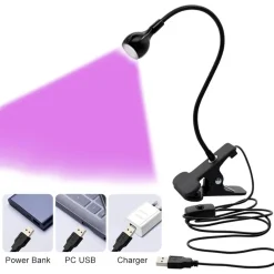 LAMPADA UNGHIE UV 3W LED USB TESTA REGOLABILE GEL COLLA UV PROFESSIONALE MANICURE