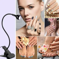 LAMPADA UNGHIE UV 3W LED USB TESTA REGOLABILE GEL COLLA UV PROFESSIONALE MANICURE