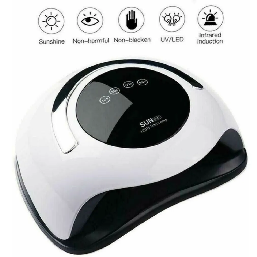 LAMPADA UV LED GEL UNGHIE PROFESSIONALE 120W FORNETTO NAIL ART COLATA SUN BQ5T