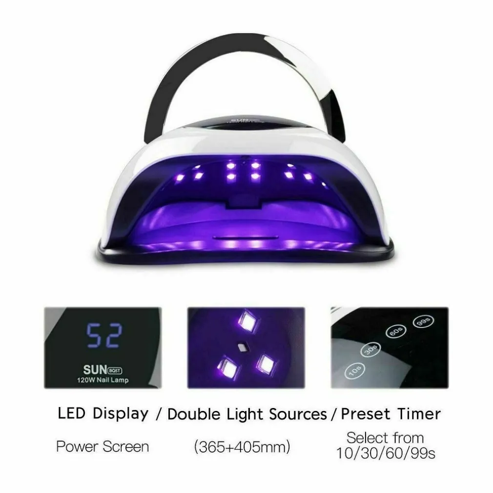 LAMPADA UV LED GEL UNGHIE PROFESSIONALE 120W FORNETTO NAIL ART COLATA SUN BQ5T