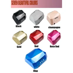 LAMPADA UV LED RICOSTRUZIONE UNGHIE NAIL ART TIMER 36W DIAMANTE TECNOLOGIA CCFL