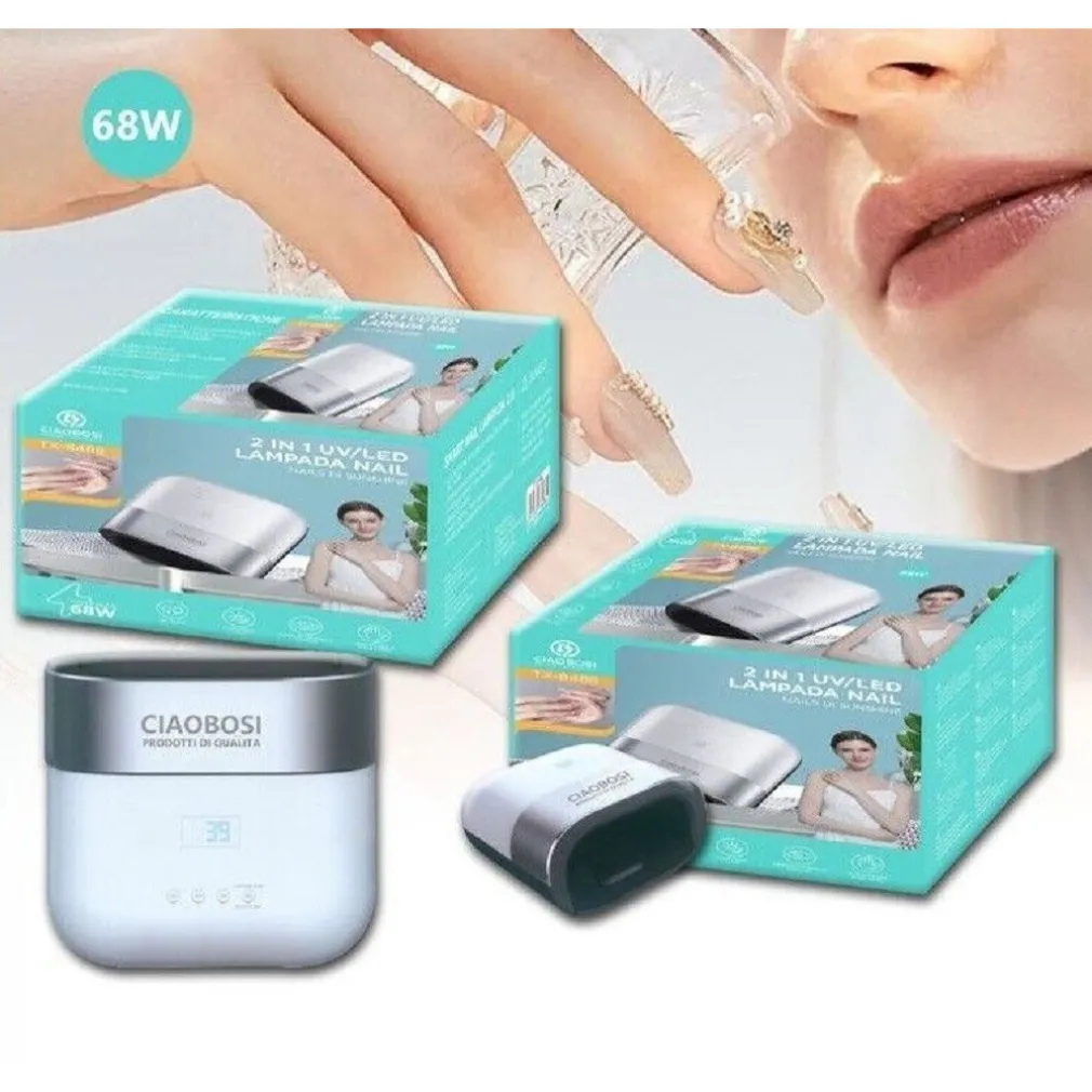 LAMPADA UV LED 68W FORNETTO PER RICOSTRUZIONE UNGHIE GEL SMALTO NAIL ART TX-8488
