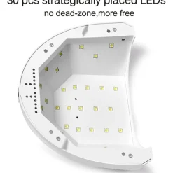 LAMPADA UV PER NAIL ART ASCIUGATURA GEL COLATA UNGHIE CON 30LED DA 48W MANICURE