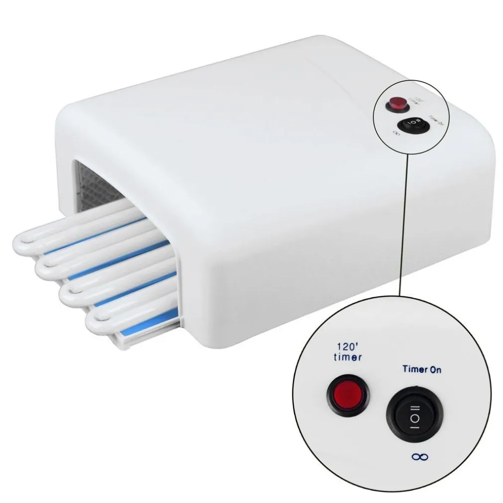 LAMPADA UV RICOSTRUZIONE UNGHIE GEL FORNETTO 36W LED 4 BULBI CON ACCESSORI NAIL