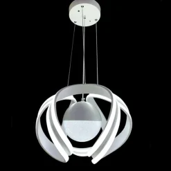 LAMPADARIO A LED 78 W CON SFERA CON BRILLANTINI GLITTER TECNOLOGIA CCT SWITCH B21-3C