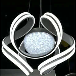 LAMPADARIO A LED 78 W CON SFERA CON BRILLANTINI GLITTER TECNOLOGIA CCT SWITCH B21-3C