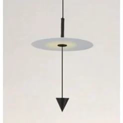 LAMPADARIO A SOSPENSIONE LAMPADA 12W LUCE LED 4000K DISCO BIANCO Ø23CM CONO NERO 32996